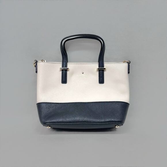 Kate Spade Small Tote Bag in Black & Cream - 100% Cow Leather